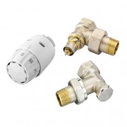 RA-N+RAS-C2+RLV-S комплект радиаторный 3 в 1 для бокового подключения угловой с преднастройкой